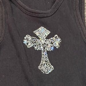 Y2K Cross Bedazzled Tank Top